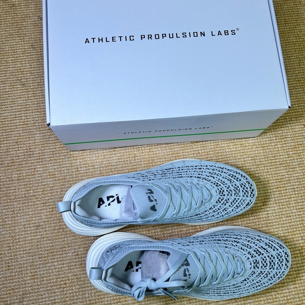 APL TechLoom Zipline Running Shoes – Lightweight Grey Knit Sneakers (Size 10.5)